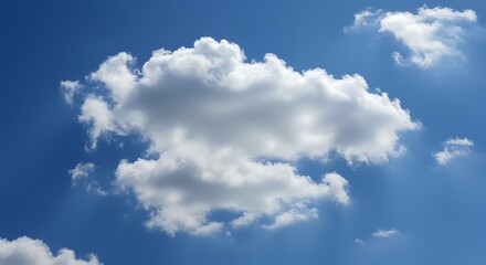 Fluffy White Cumulus Cloud in a Bright Blue Sky.