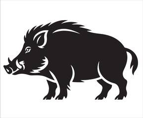 Wild boar silhouette forest animal tusked mammal wildlife vector design
