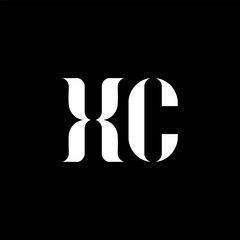 XC X C letter logo design. Initial letter XC linked circle uppercase monogram logo white color. XC logo, X C design. XC, X C