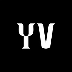 YV Y V letter logo design. Initial letter YV uppercase monogram logo white color. YV logo, Y V design. YV, Y V