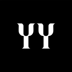 YY Y Y letter logo design. Initial letter YY uppercase monogram logo white color. YY logo, Y Y design. YY, Y Y