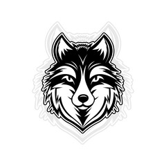 Fox head silhouette vector design. Wild animal logo with bold and Outline. isolated in white background. Vector illustration.