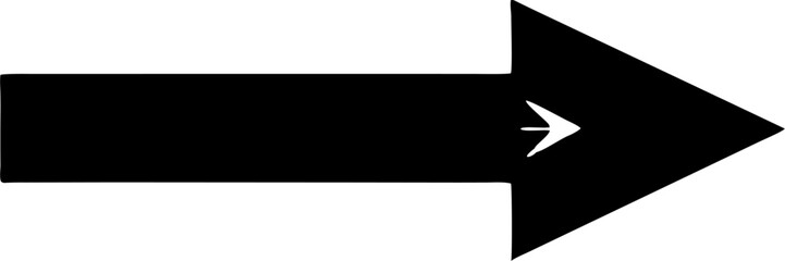 Black Arrow Icon: Right Directional Pointer Graphic