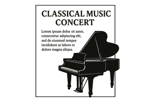 This vector illustration is a background template for a music grand piano poster - Powered by Adobe