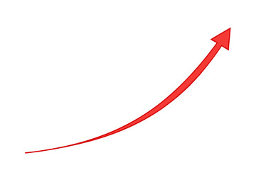 Red Upward Trending Arrow Graphic, Growth Chart