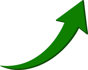 Green Upward Arrow: Growth, Success, Progress Icon