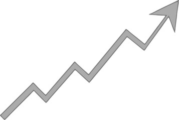 Grey Upward Trending Arrow Graph - Growth Chart