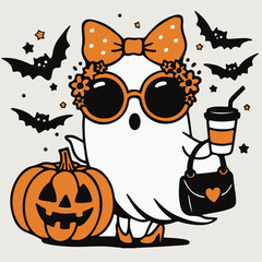 halloween pumpkin with bats