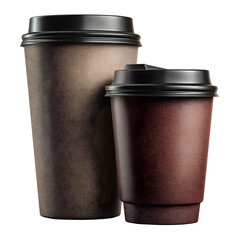 Coffee Cups with Lids isolated on transparent background