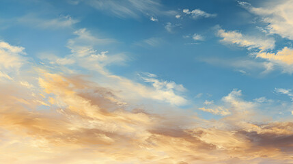 Obraz premium Warm Afternoon Sky with Soft Sunlight