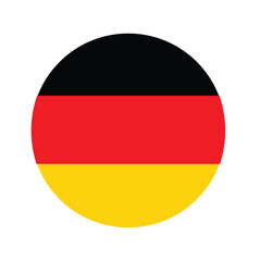 Germany flag circle icon vector in black, red, and yellow tricolor for national patriotic design