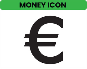 Euro coin. Icon for design. Easily editable