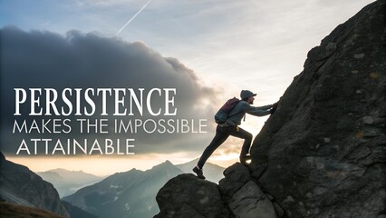 Persistence Makes the Impossible Attainable Motivational Quote.