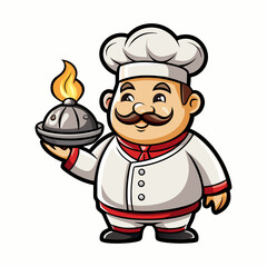 Creative Dumpling Chef Vector Illustration with Steamy Dumpling Hat | Unique Asian Food Logo Design for Restaurants, Cafes, and Branding