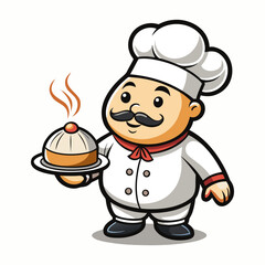 Creative Dumpling Chef Vector Illustration with Steamy Dumpling Hat | Unique Asian Food Logo Design for Restaurants, Cafes, and Branding