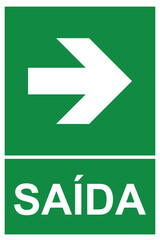 Emergency Exit Sign in Portuguese