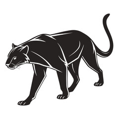 Print Silhouette of Howling Wolf Standing on Rock – Wild Animal Vector Illustration