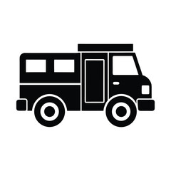 silhouette of a fire truck icon on white background