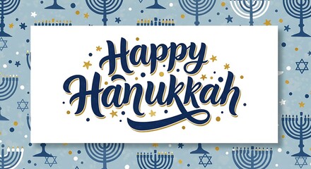 Happy Hanukkah Greeting Card Festive Jewish Holiday Celebration.