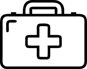 Fototapeta premium First aid kit line art vector illustration