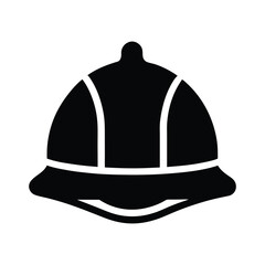 silhouette of a firefighter helmet icon on white background
