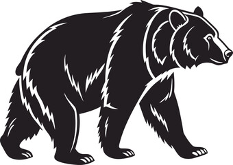 Print Bear Silhouette – Wild Animal Vector Illustration