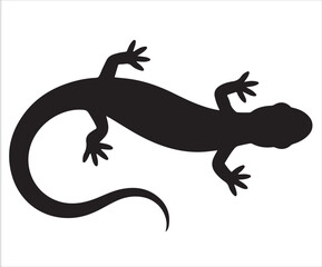 Silhouette of lizard reptile isolated on white background symbolizing wildlife, nature, exotic species, crawling creature, reptilian animal, tropical habitat, and wild environment concept illustration