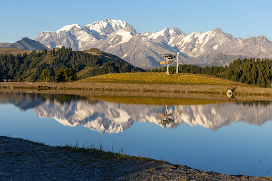 Summer Alpine Landscape in Hauteluce, French Alps