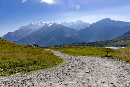 Summer Alpine Landscape in Hauteluce, French Alps