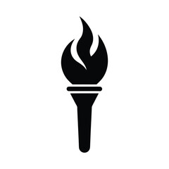 silhouette of a torch flame icon on white backgroud