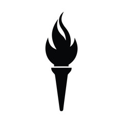 silhouette of a torch flame icon on white backgroud