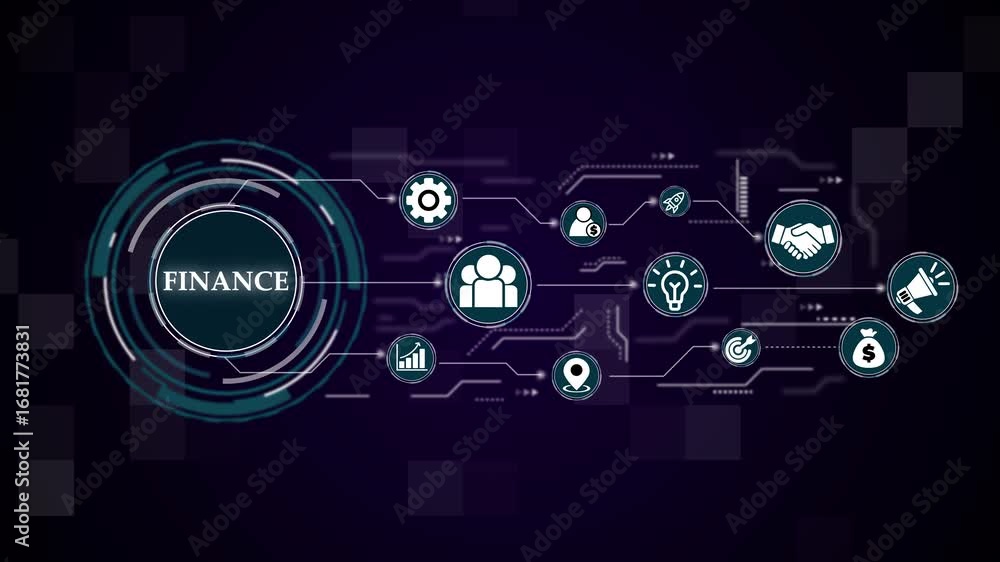 Poster modern finance technology and teamwork concept. business technology virtual screen background. perfo