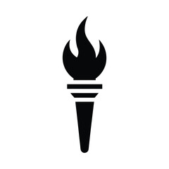 silhouette of a torch flame icon on white backgroud