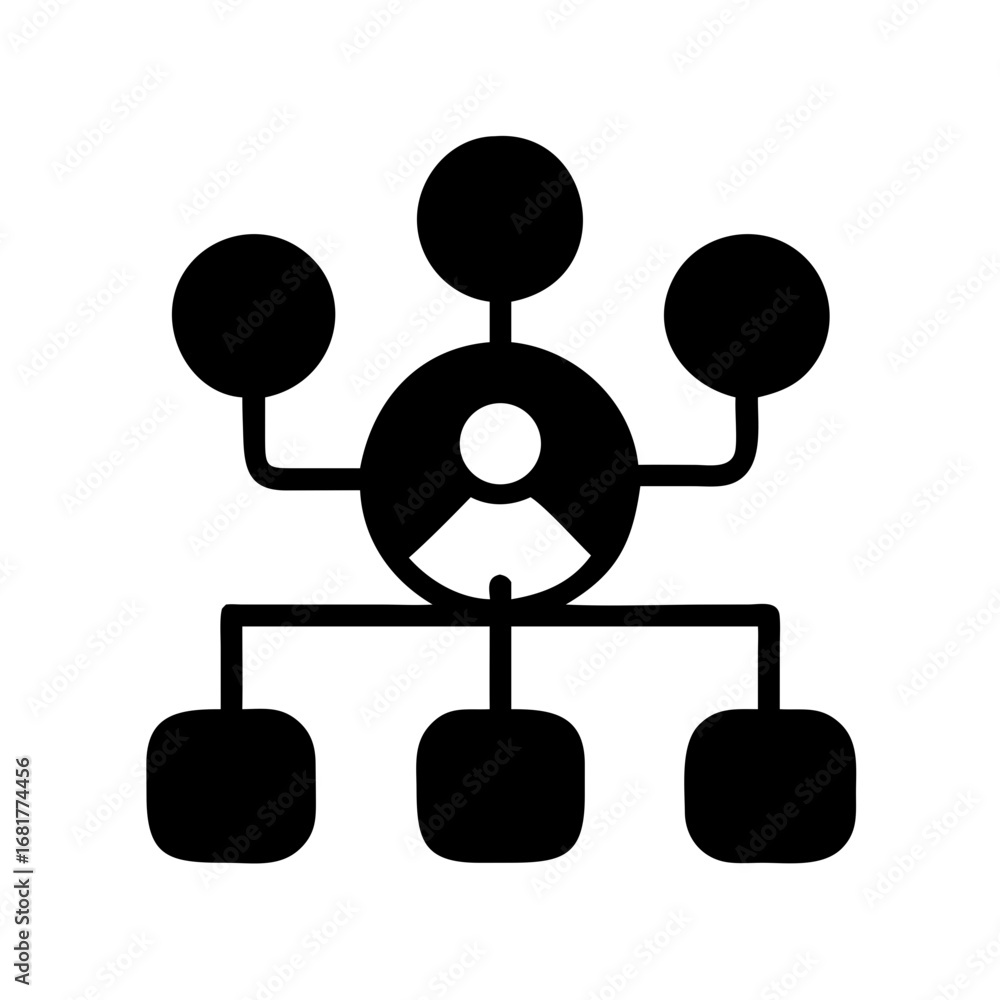 Aufkleber Organization chart hierarchy diagram business structure company management team network flow chart