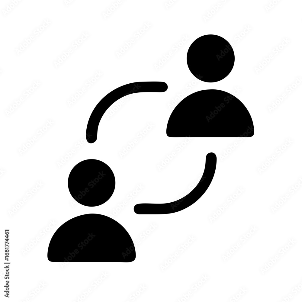 Poster people connection icon vector illustration for communication collaboration and networking concept