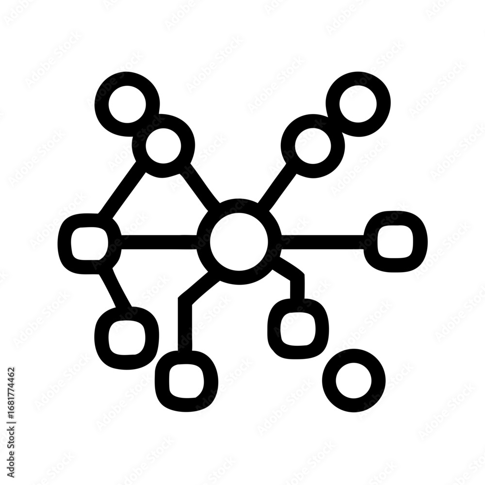 Poster network connection diagram icon vector illustration for technology and science projects use