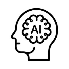 Ai brain concept illustration, artificial intelligence, machine learning, neural network design