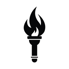 silhouette of a torch flame icon on white backgroud