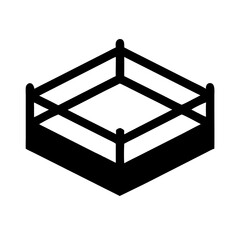 Isometric boxing ring icon illustration for combat sports competition and martial arts training arena