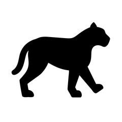 Vector illustration of a black panther silhouette walking wildlife animal predator design element