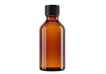 Pharmaceutical brown medicine bottle mockup on white background