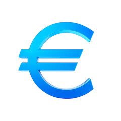 Fototapeta premium Vibrant blue glowing euro symbol representing financial strength and european currency