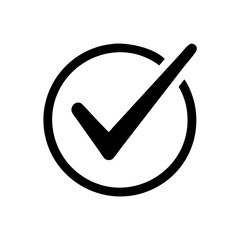 check mark icon, containing Checklist symbol, ok sign, check mark with circle, vector illustration
