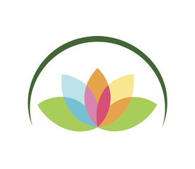 Lotus flower logo beauty care template logo vector image

