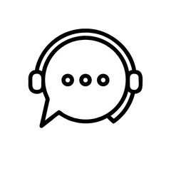 call center icon, containing Text Message. Chat message symbol, Chat speech bubble, Social media message icon for app or website vector illustration
