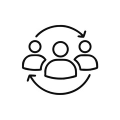 Teamwork icon, Business team sign, working together symbol, vector illustration