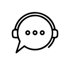 call center icon, containing Text Message. Chat message symbol, Chat speech bubble, Social media message icon for app or website vector illustration
