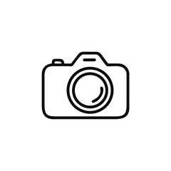 Photo camera icon, camera icon in line style isolated on white background, photography business concept, Vector illustration