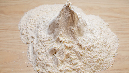 Flour mountain peaks rise like snowy alps, evoking thoughts of Imbolc bread rituals and floury kitchen adventures