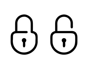 Lock icon set, lock symbol isolated on white background, padlock vector illustration